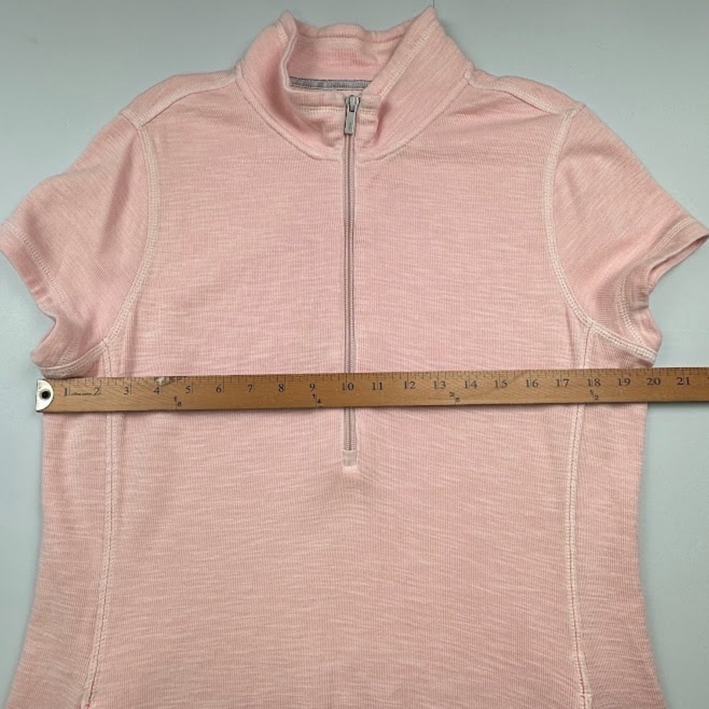 Tommy Bahama Dress Womens Large Pink Short Sleeve 1/4 Zip Resort Golf Comfort - Picture 11 of 13